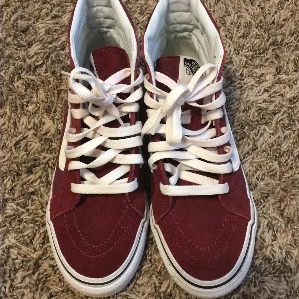 Burgundy high top vans